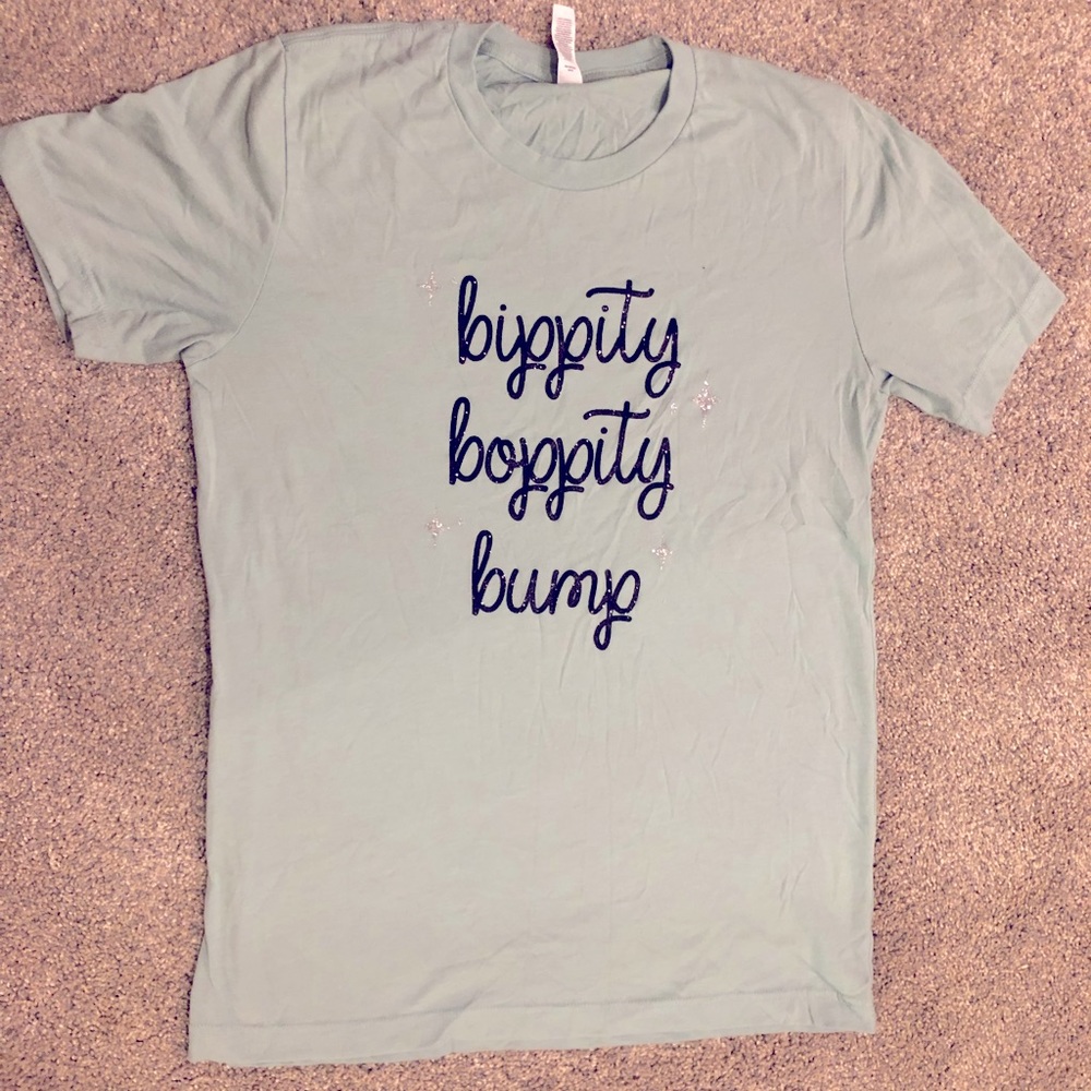 Custom Made Bippity Boppity Bump Shirt Maternity Medium Blue Disney Cinderella